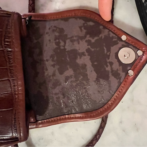 Small Mini Reptile Basket Weave Brighton Crossbody - Picture 6 of 7